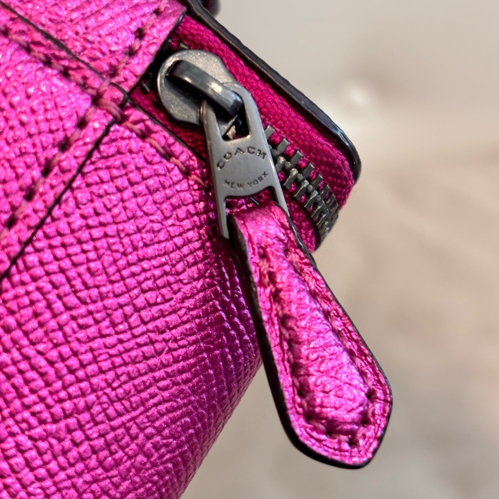 COACH Pink Metallic Leather Mini Vanity Case - Picture 9 of 14